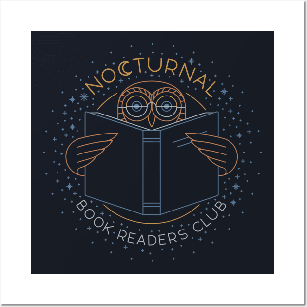 Nocturnal Book Readers Club Wall Art by Thepapercrane